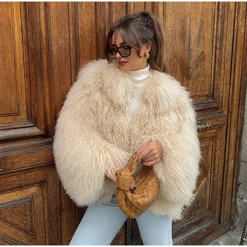 Cuddle Puff Faux Fur Crop Jacket Faux Fur Jackets | Chuzko.com