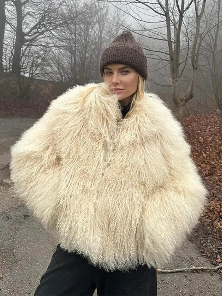 Cuddle Puff Faux Fur Crop Jacket Faux Fur Jackets | Chuzko.com