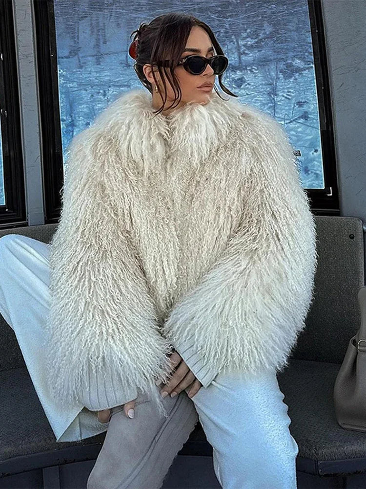 Cuddle Puff Faux Fur Crop Jacket Faux Fur Jackets | Chuzko.com