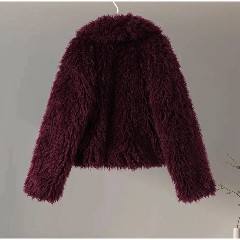 Chic Shaggy Charm Jacket Faux Fur Faux Fur Jackets | Chuzko.com