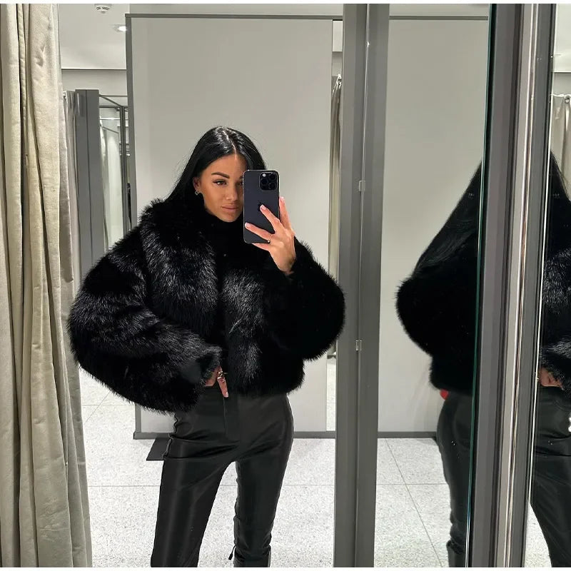 Chic Shaggy Charm Jacket Faux Fur Faux Fur Jackets | Chuzko.com