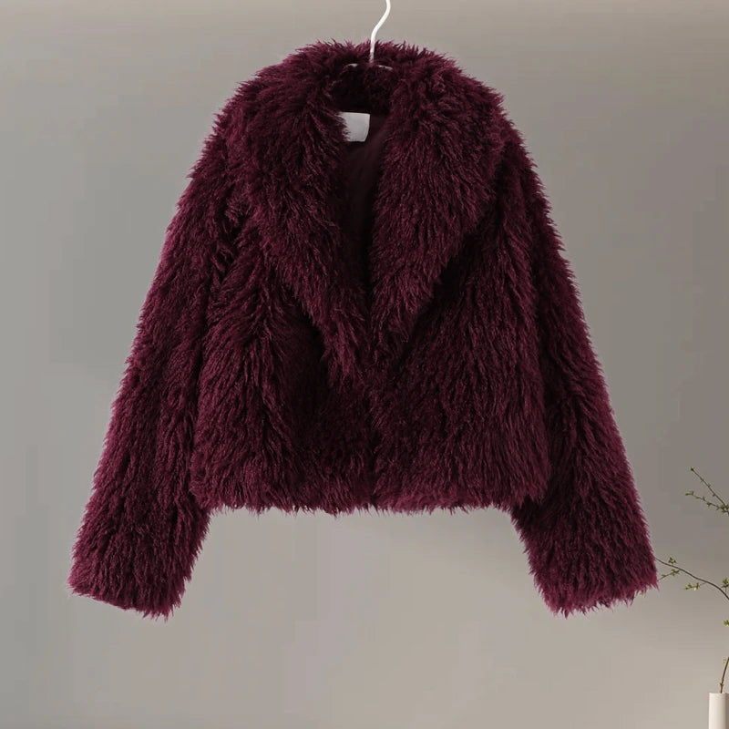 Chic Shaggy Charm Jacket Faux Fur Faux Fur Jackets | Chuzko.com