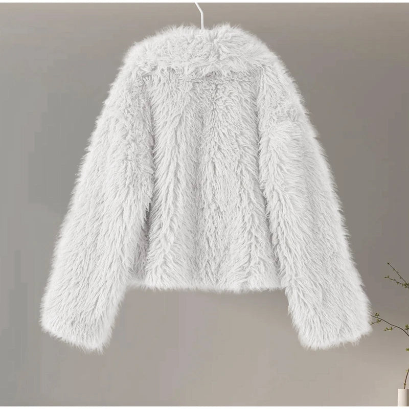 Chic Shaggy Charm Jacket Faux Fur Faux Fur Jackets | Chuzko.com