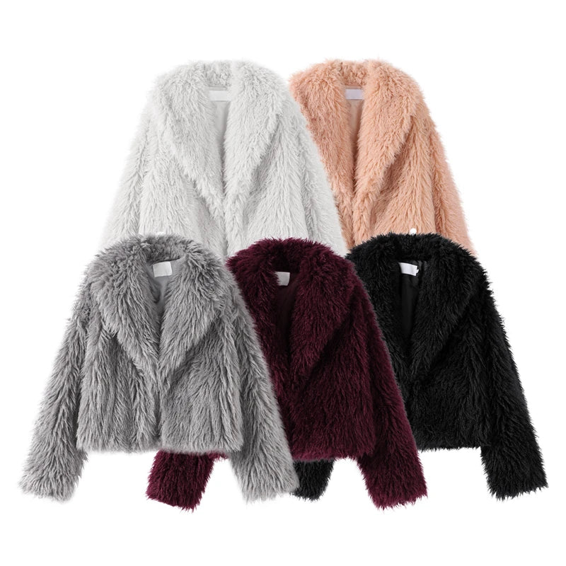 Chic Shaggy Charm Jacket Faux Fur Faux Fur Jackets | Chuzko.com