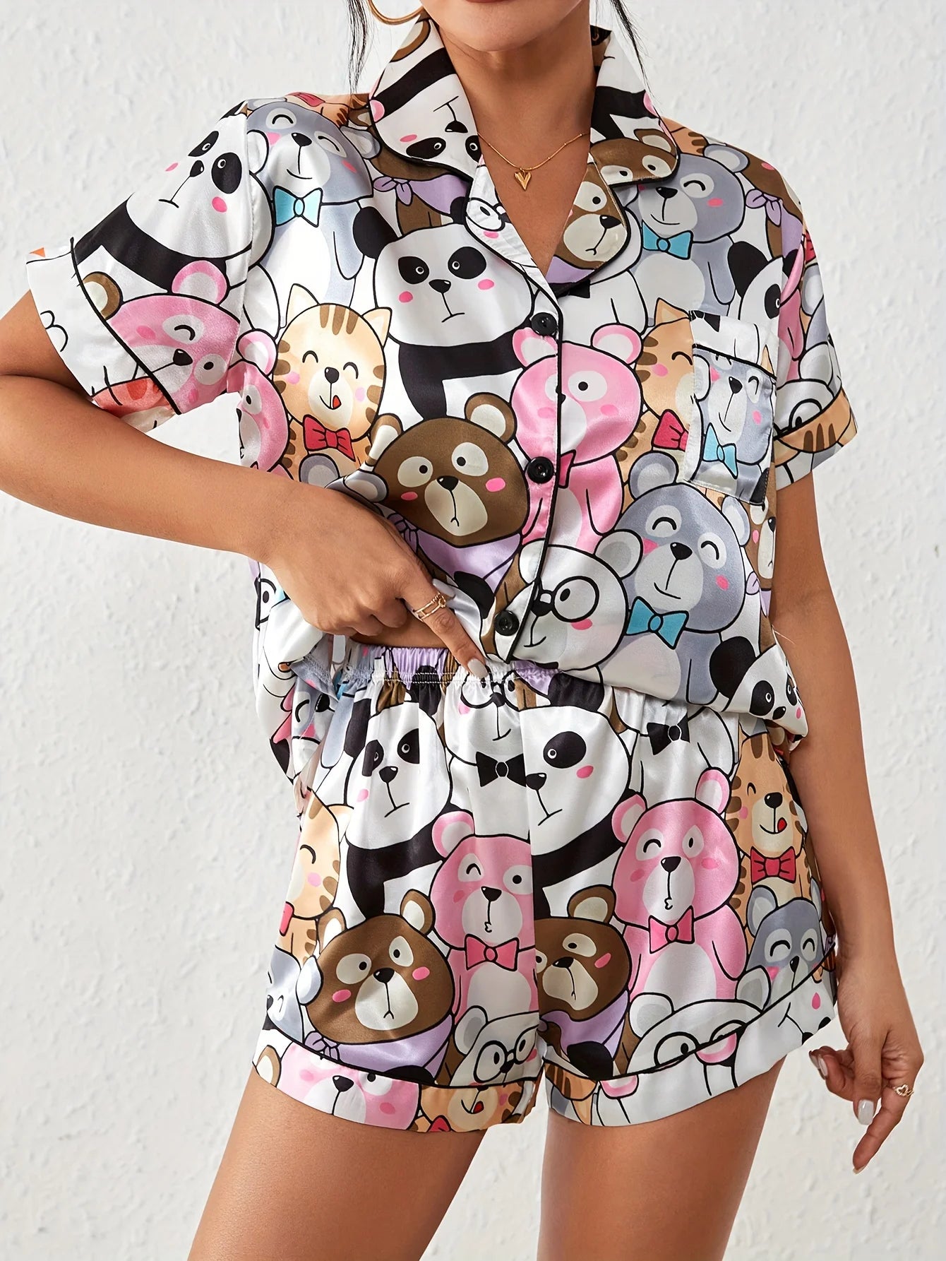 Panda Party  Pajama Set Sleepwear | Chuzko.com