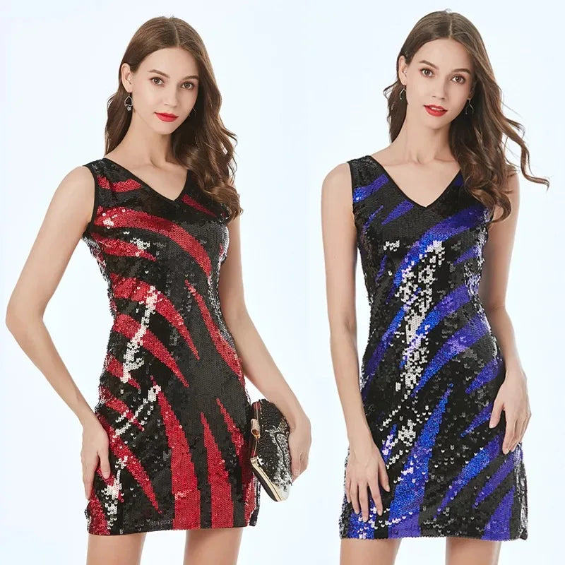 Stunning Gatsby Sequin Night Out Bodycon Mini Dress Sequin Mini | Chuzko.com