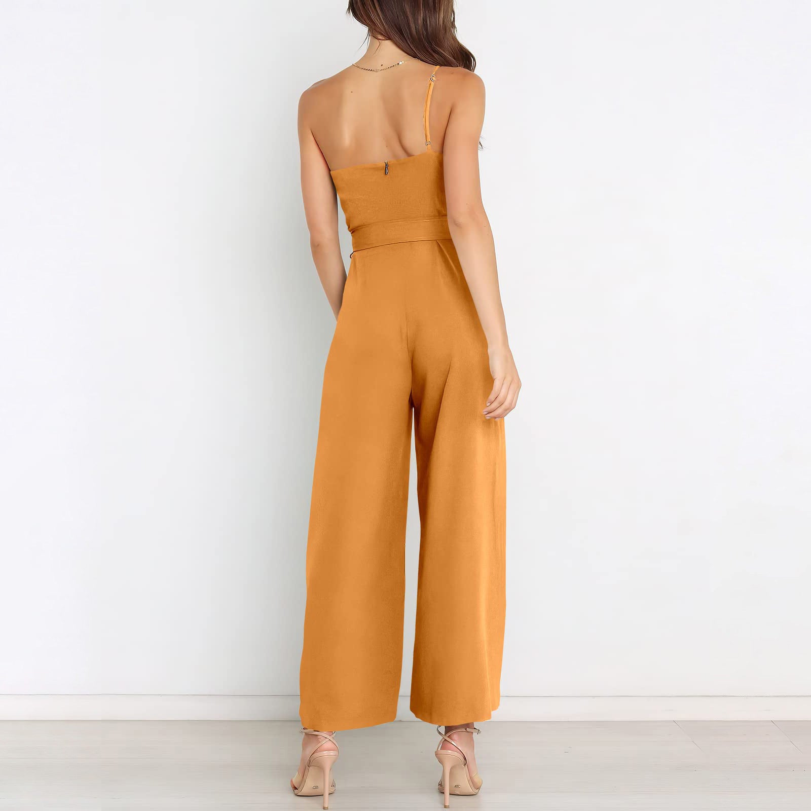 Wide-Leg Belted Jumpsuit for Elegant Evenings Jumpsuits | Chuzko.com