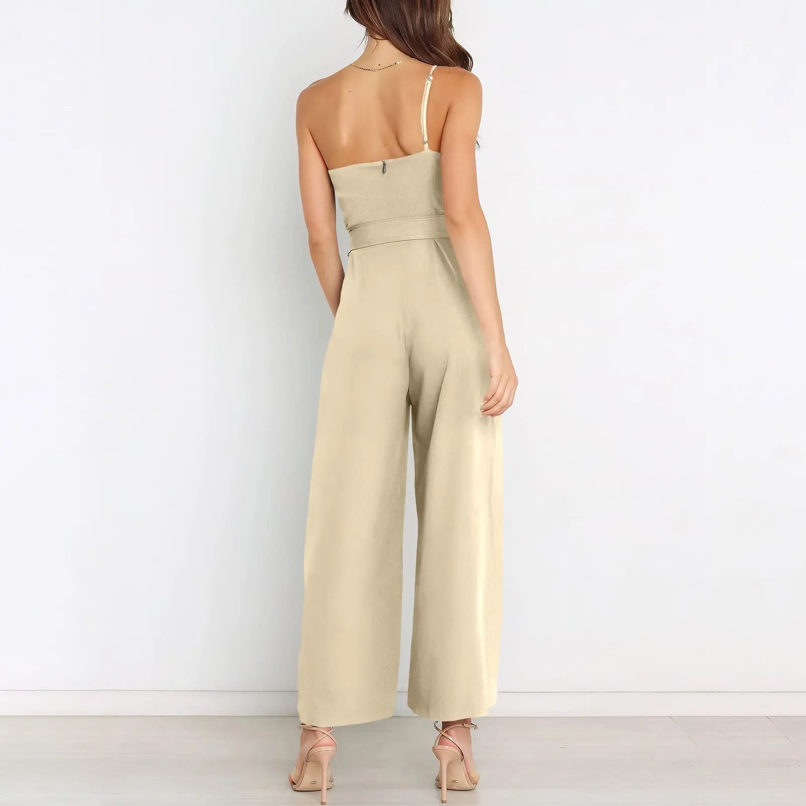 Wide-Leg Belted Jumpsuit for Elegant Evenings Jumpsuits | Chuzko.com