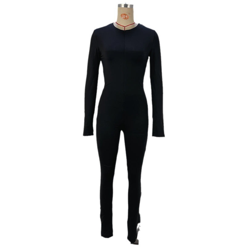 Sleek Zip-Up Long Sleeve Bodysuit for Day & Night Bodysuits | Chuzko.com