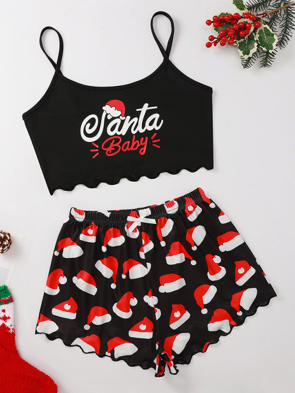 Santa Baby Holiday Pajama Set Christmas Loungewear Pajamas | Chuzko.com