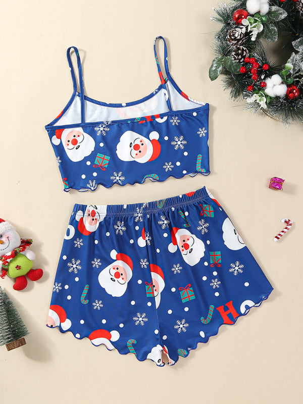 Santa & Reindeer Cami Pajamas Holiday-Themed Sleepwear Pajamas | Chuzko.com