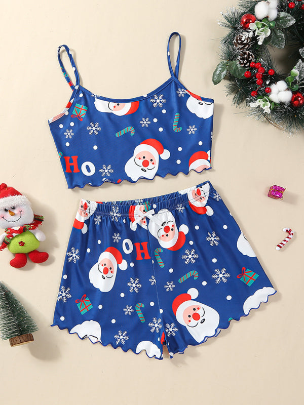 Santa & Reindeer Cami Pajamas Holiday-Themed Sleepwear Pajamas | Chuzko.com