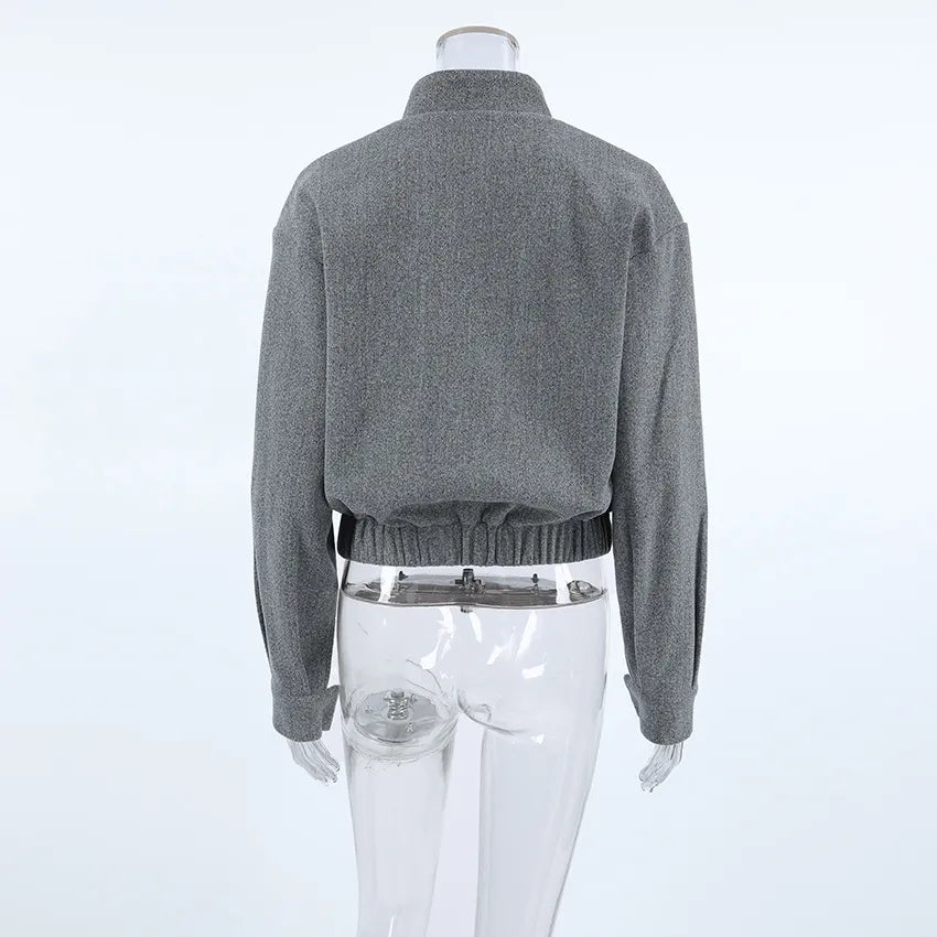 Lightweight Cropped Stand-Collar Jacket for Cool Weather Crop | Chuzko.com