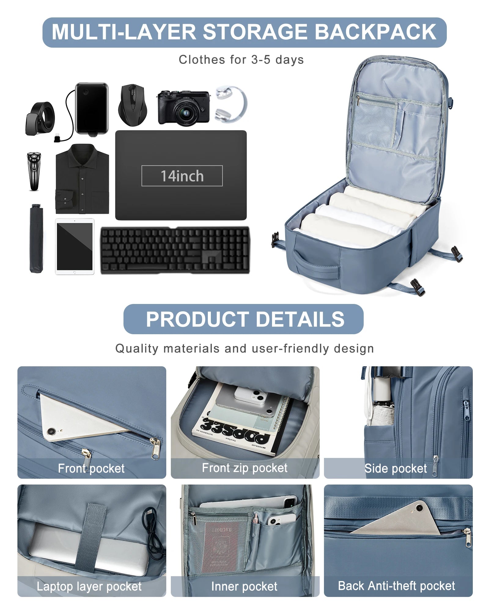 CitySlicker Chic High-Capacity Travel Pack Laptop Carrier | Chuzko.com