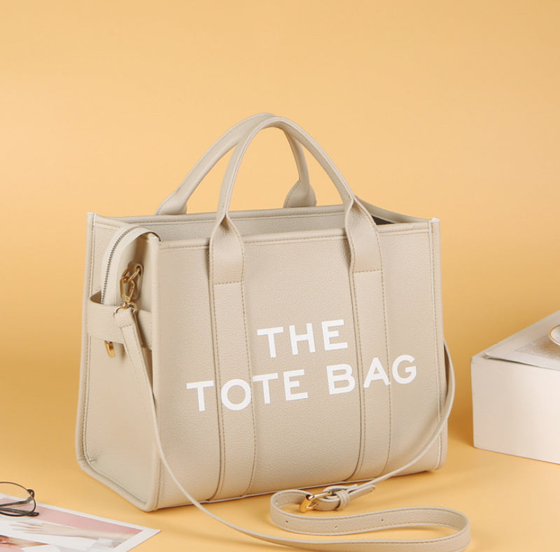 Trendy Beige Leather Shoulder Bag – The Tote Bag Tote Bags | Chuzko.com