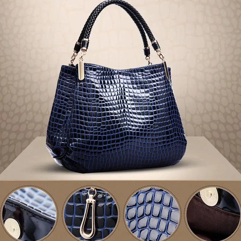 Luxe Large Capacity Croc-Embossed Tote for Daily Commute Tote | Chuzko.com