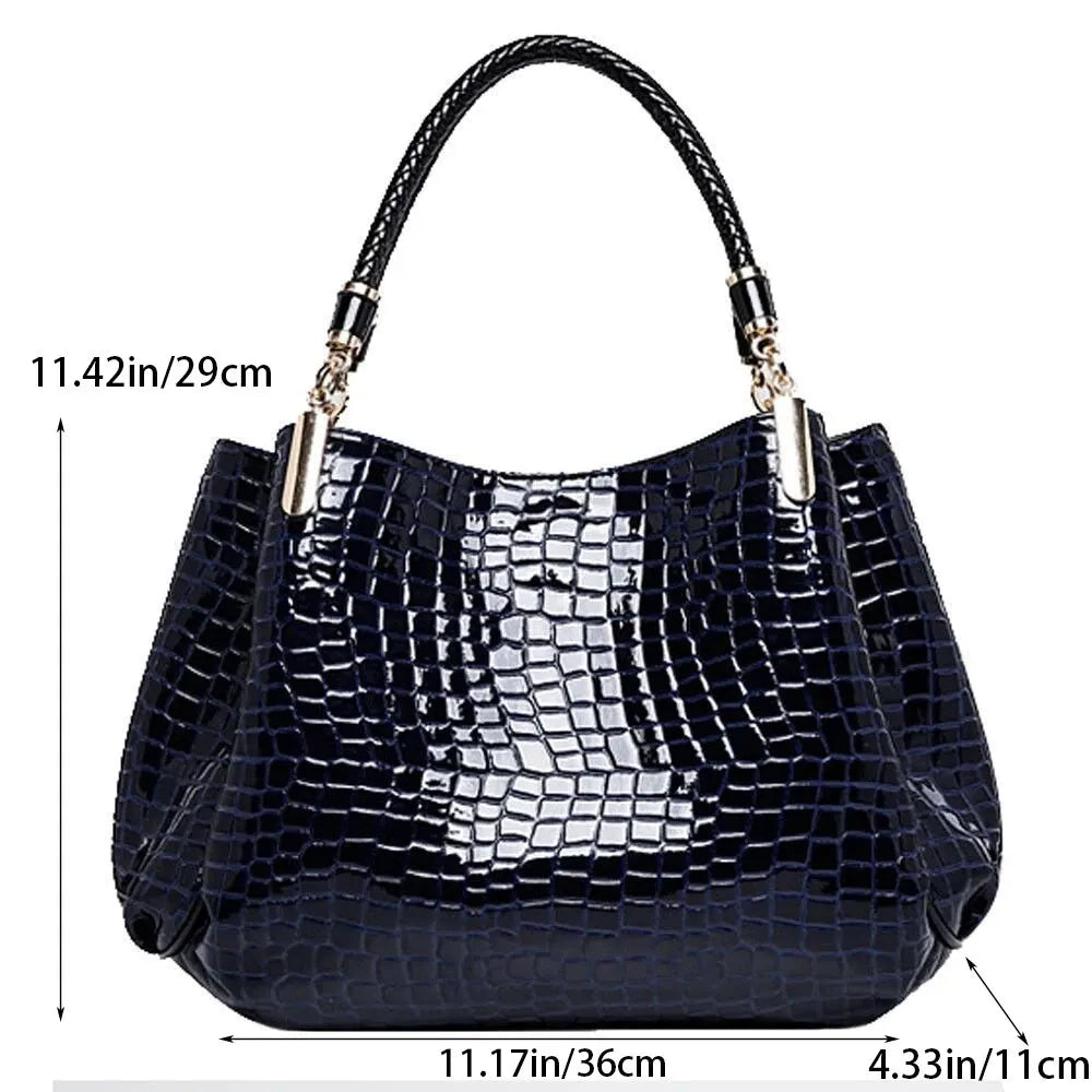 Luxe Large Capacity Croc-Embossed Tote for Daily Commute Tote | Chuzko.com