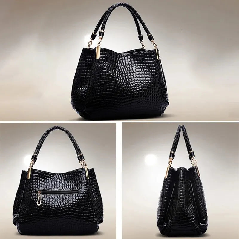 Luxe Large Capacity Croc-Embossed Tote for Daily Commute Tote | Chuzko.com