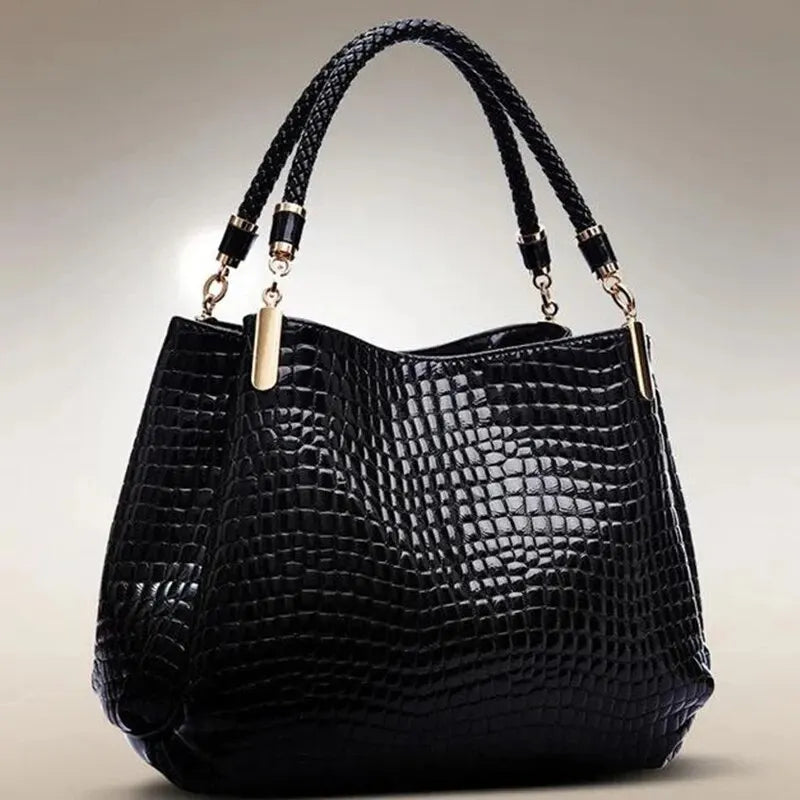 Luxe Large Capacity Croc-Embossed Tote for Daily Commute Tote | Chuzko.com