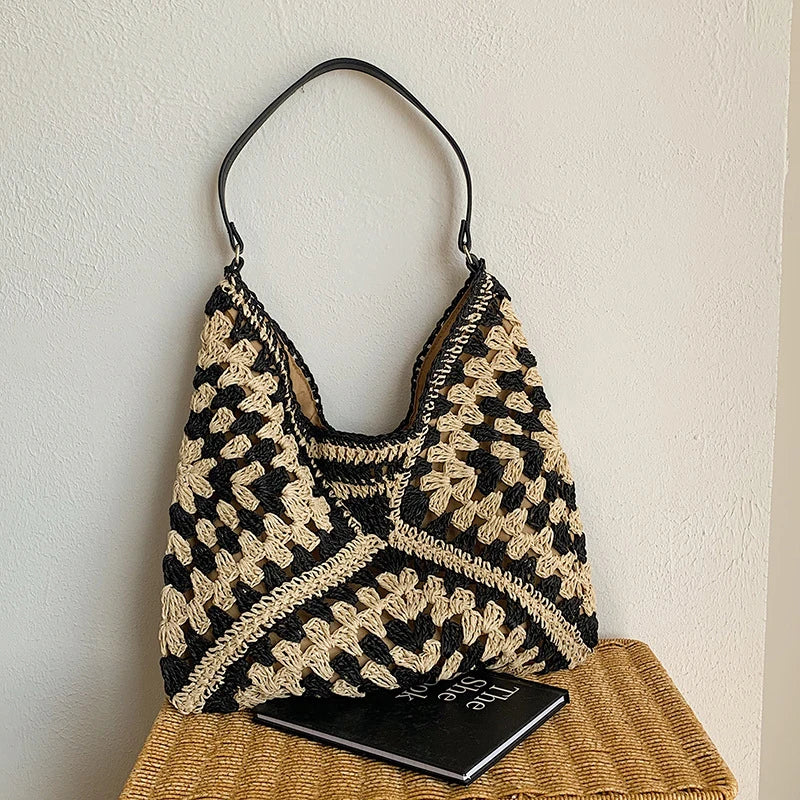 Chic Boho Straw Weave Tote Woven Straw Handbags | Chuzko.com