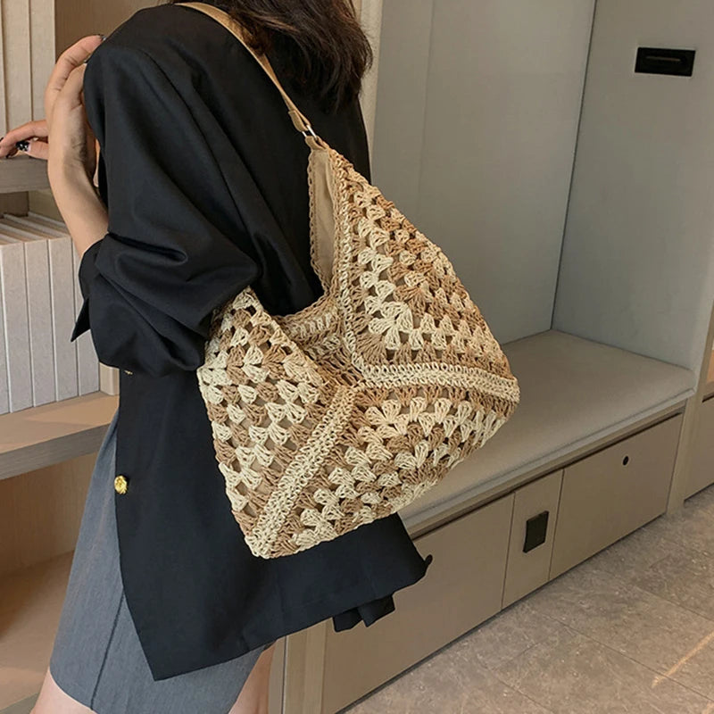 Chic Boho Straw Weave Tote Woven Straw Handbags | Chuzko.com