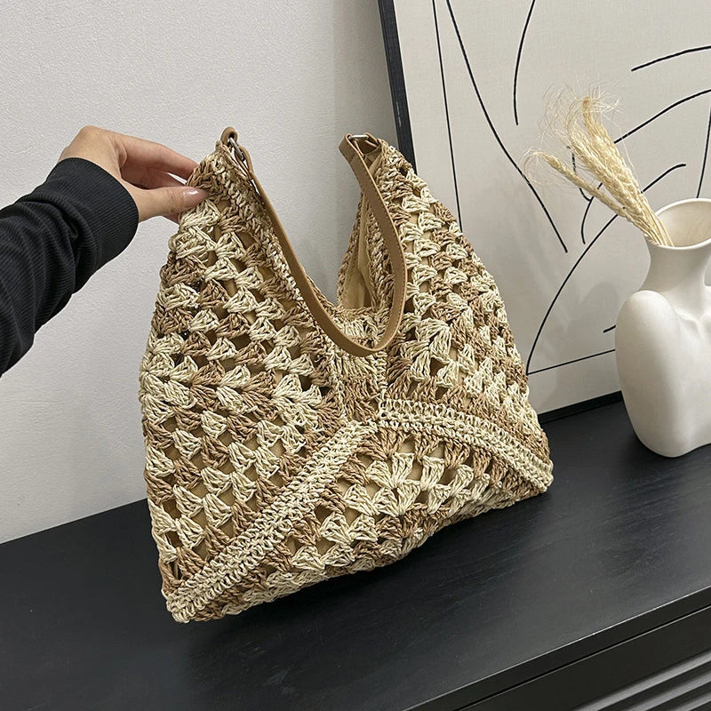 Chic Boho Straw Weave Tote Woven Straw Handbags | Chuzko.com