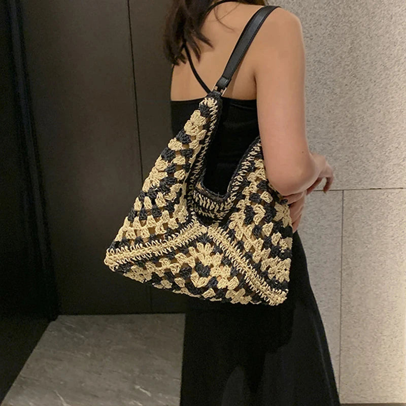 Chic Boho Straw Weave Tote Woven Straw Handbags | Chuzko.com