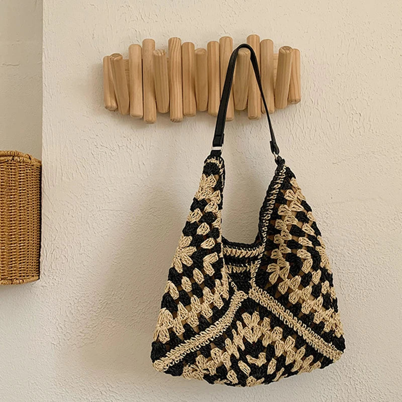 Chic Boho Straw Weave Tote Woven Straw Handbags | Chuzko.com