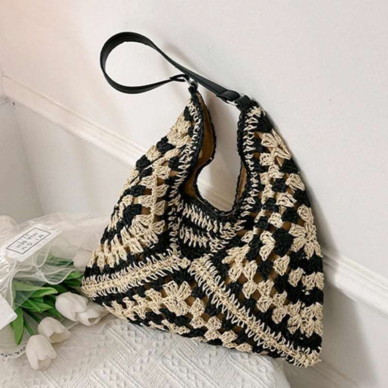 Chic Boho Straw Weave Tote Woven Straw Handbags | Chuzko.com