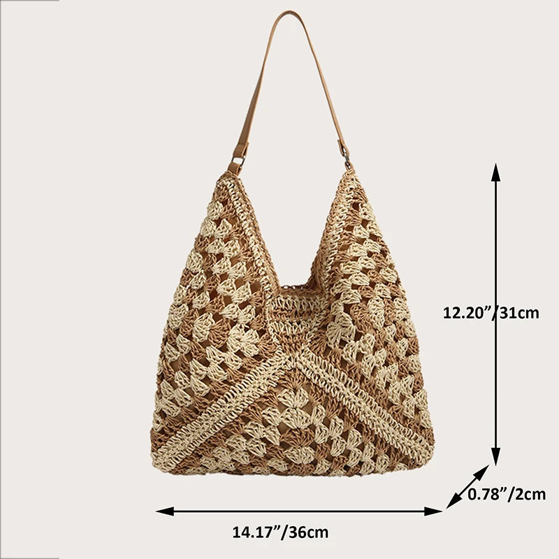 Chic Boho Straw Weave Tote Woven Straw Handbags | Chuzko.com