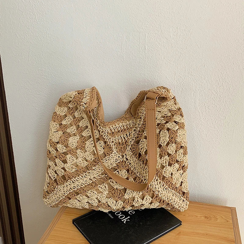 Chic Boho Straw Weave Tote Woven Straw Handbags | Chuzko.com