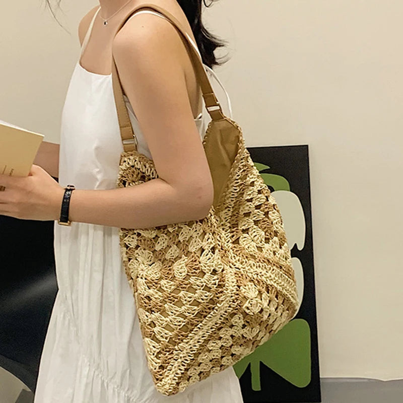 Chic Boho Straw Weave Tote Woven Straw Handbags | Chuzko.com