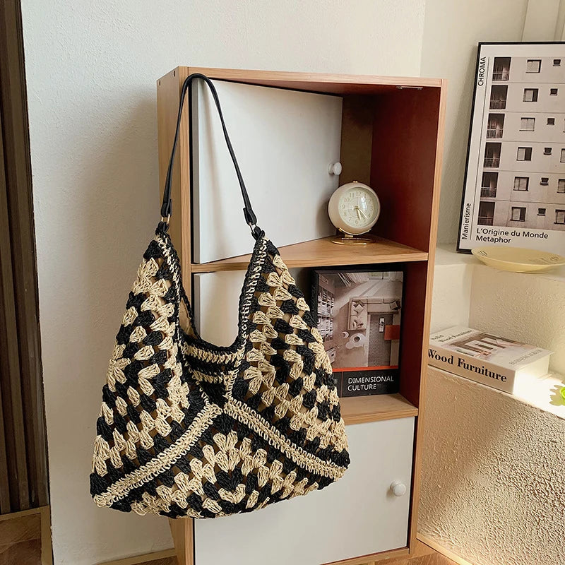 Chic Boho Straw Weave Tote Woven Straw Handbags | Chuzko.com