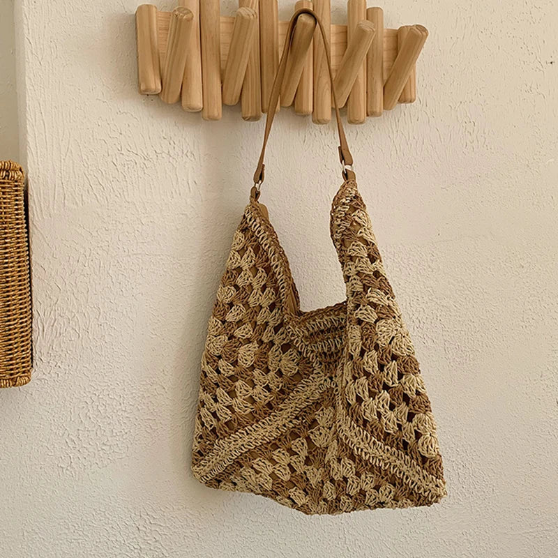 Chic Boho Straw Weave Tote Woven Straw Handbags | Chuzko.com