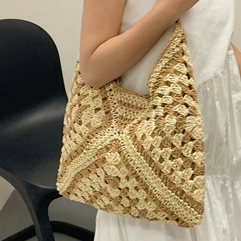 Chic Boho Straw Weave Tote Woven Straw Handbags | Chuzko.com