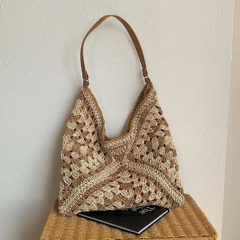 Chic Boho Straw Weave Tote Woven Straw Handbags | Chuzko.com