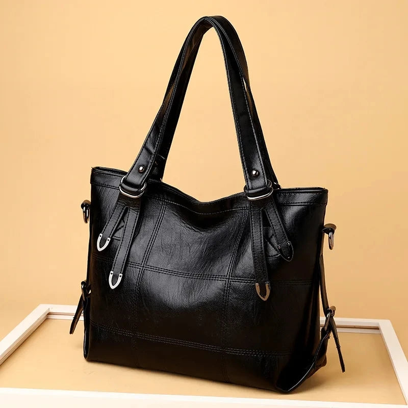 Modern Luxe Leather Tote with Metallic Touches Tote Bags | Chuzko.com