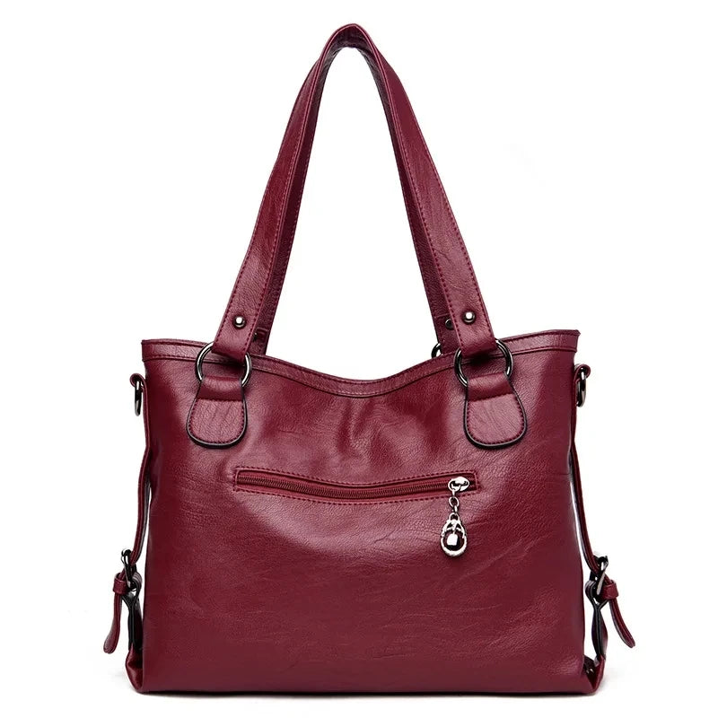 Modern Luxe Leather Tote with Metallic Touches Tote Bags | Chuzko.com