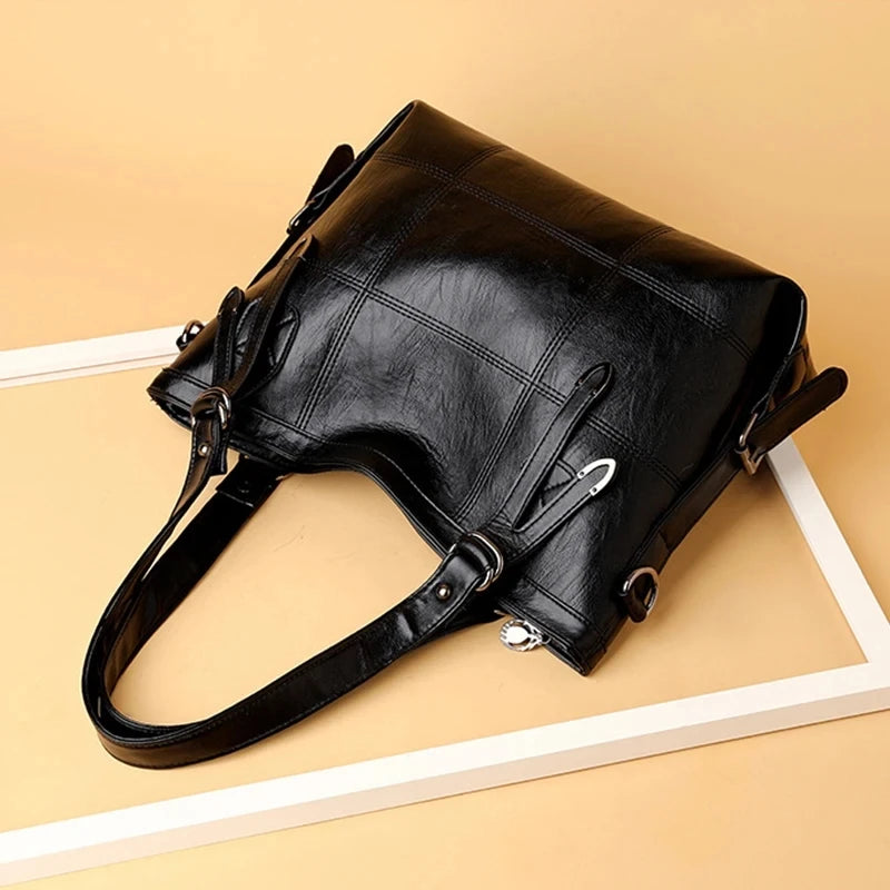 Modern Luxe Leather Tote with Metallic Touches Tote Bags | Chuzko.com