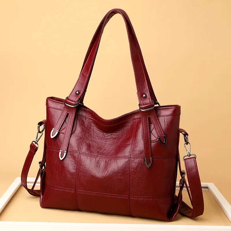 Modern Luxe Leather Tote with Metallic Touches Tote Bags | Chuzko.com