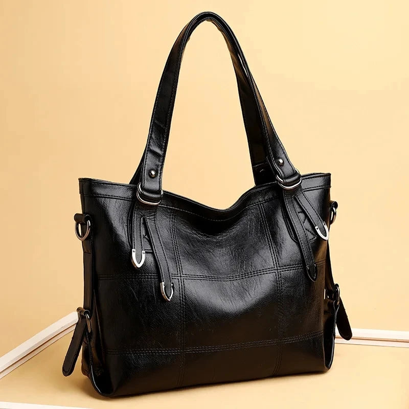 Modern Luxe Leather Tote with Metallic Touches Tote Bags | Chuzko.com