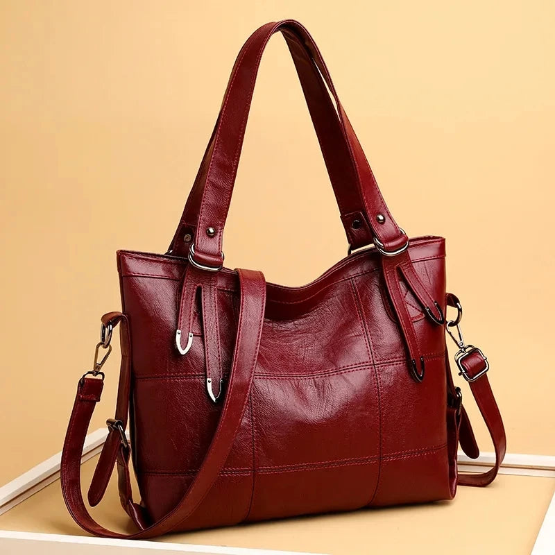 Modern Luxe Leather Tote with Metallic Touches Tote Bags | Chuzko.com