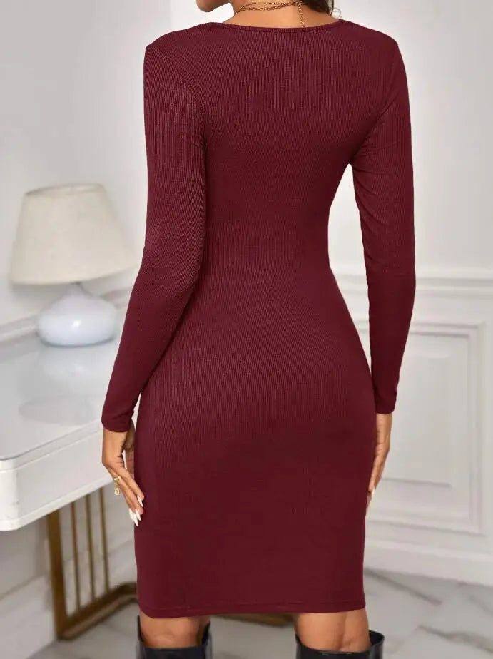 Belly Embrace Knit Midi - Long Sleeve Maternity Maternity Dresses | Chuzko.com