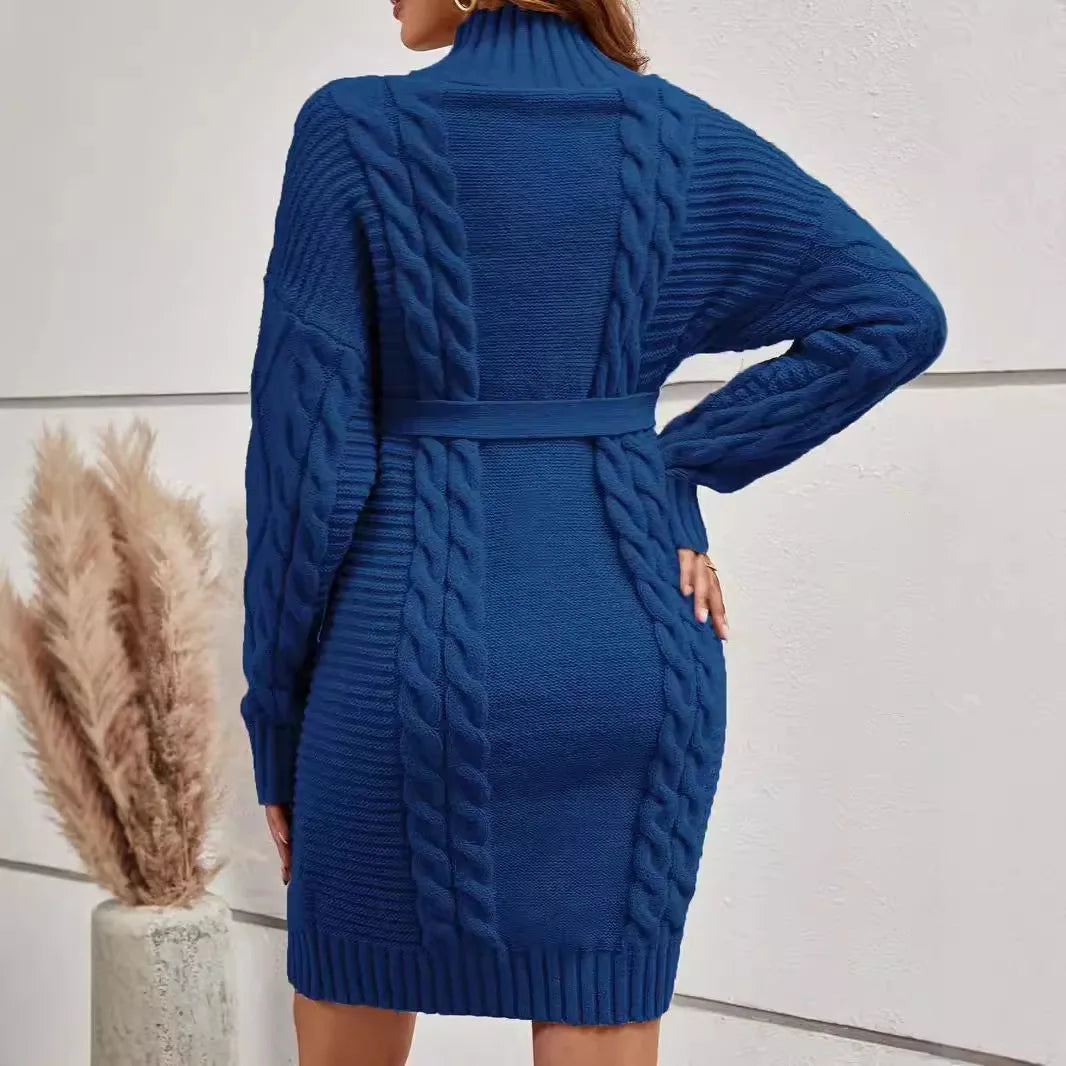 Cozy Maternity Turtleneck Sweater Dress Pregnancy Dresses | Chuzko.com