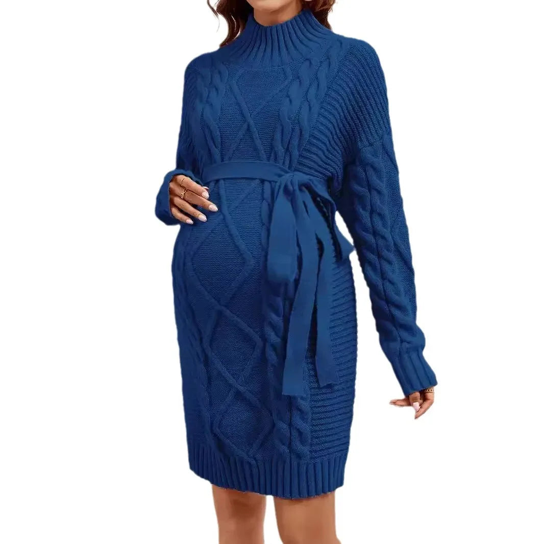 Cozy Maternity Turtleneck Sweater Dress Pregnancy Dresses | Chuzko.com