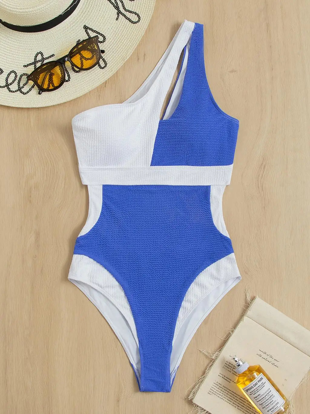 Chic Seaside Asymmetrical One-Piece Swimsuit Swimwear | Chuzko.com