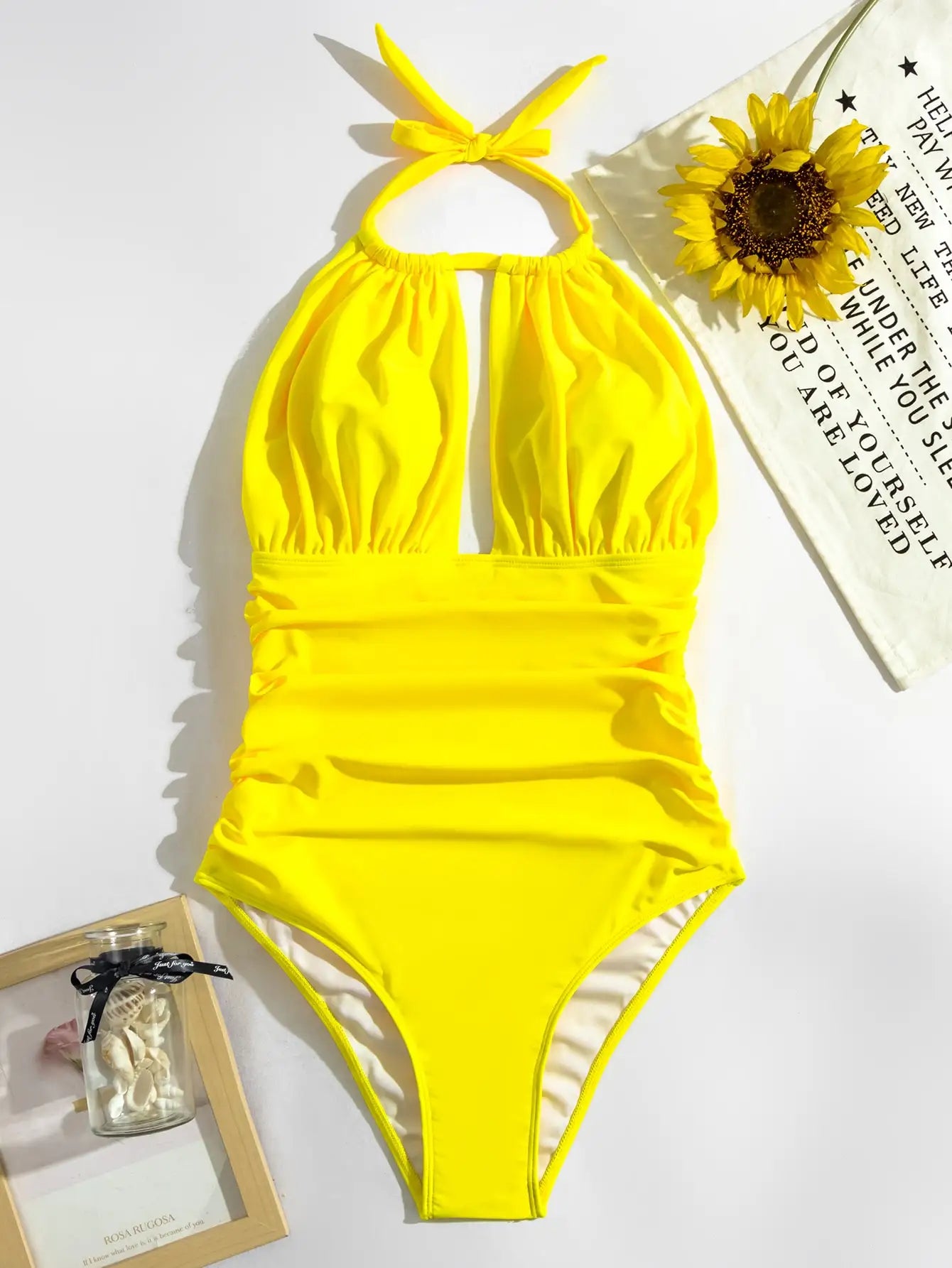 Pool Party Ruched Monokini-suit Monokini Swimwears | Chuzko.com