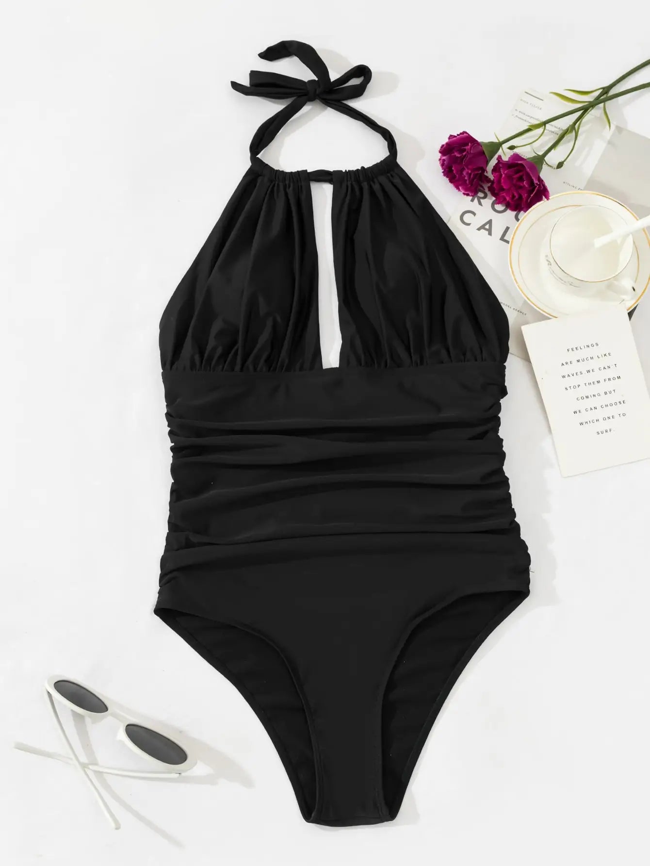 Pool Party Ruched Monokini-suit Monokini Swimwears | Chuzko.com