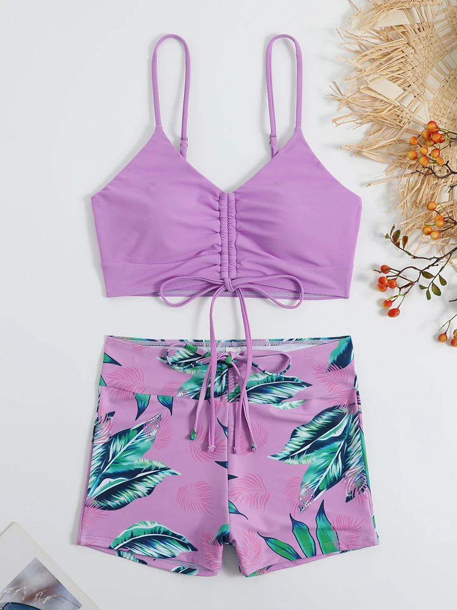 Leaf Print Beach Bikini Suit Bikini Suits | Chuzko.com