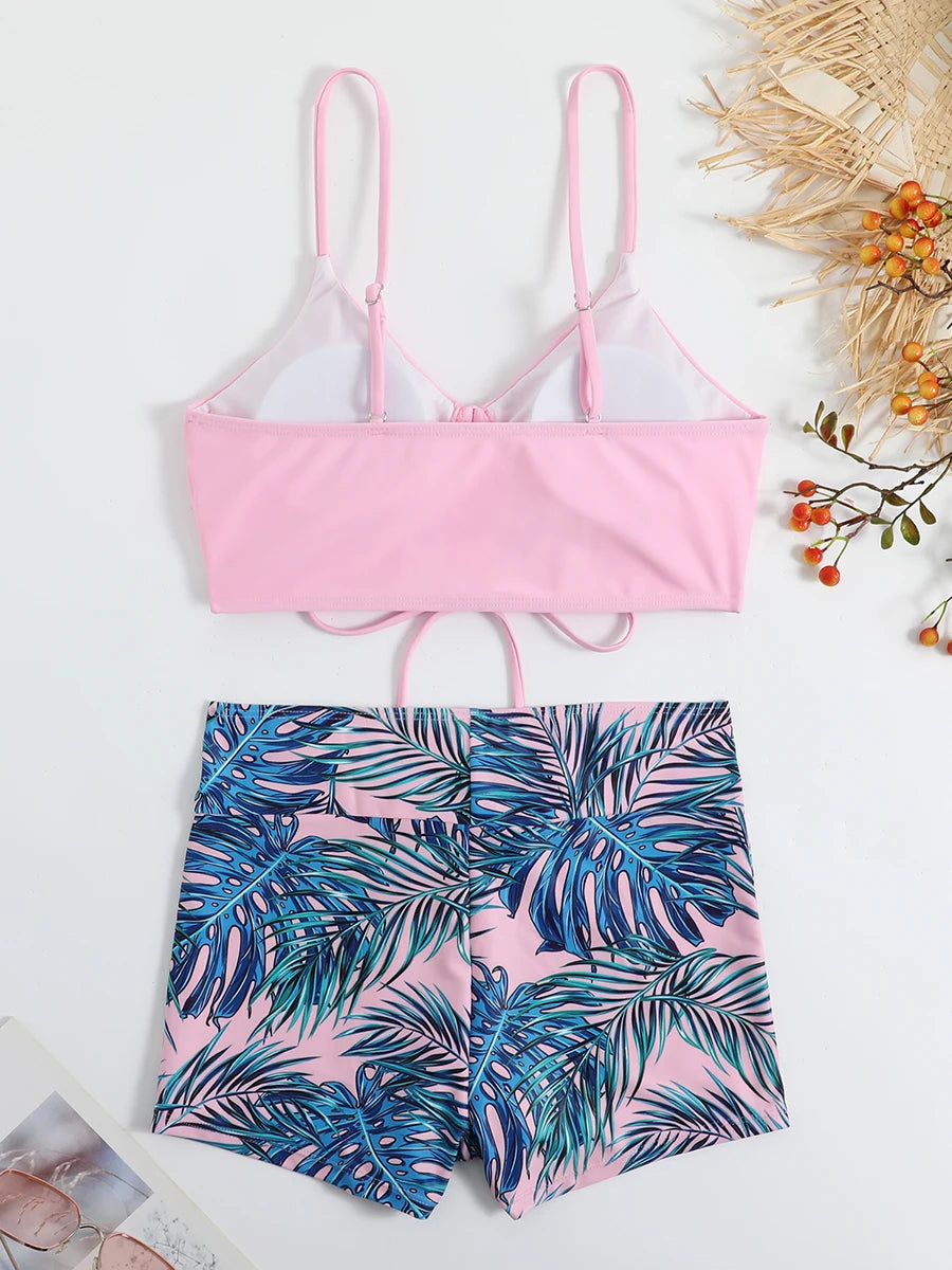 Leaf Print Beach Bikini Suit Bikini Suits | Chuzko.com